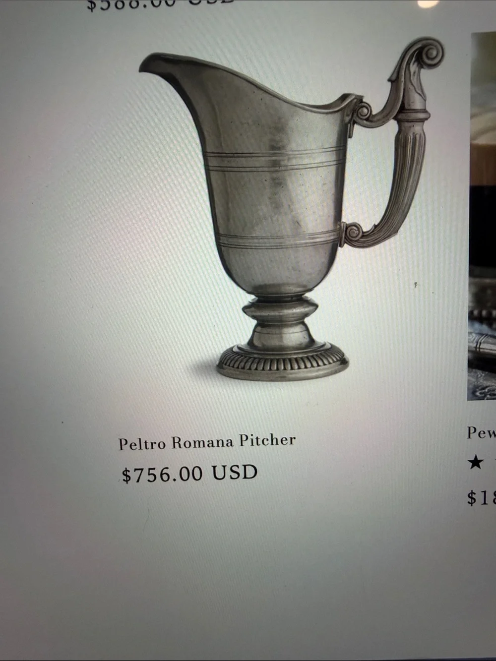 Arte Italica Peltro Romana Pitcher